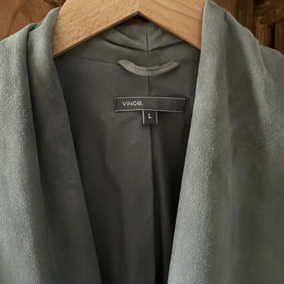 COPY - EUC VINCE SUEDE WATERFALL COLLAR ZIP JACKET. SIZE L - Picture 3 of 14